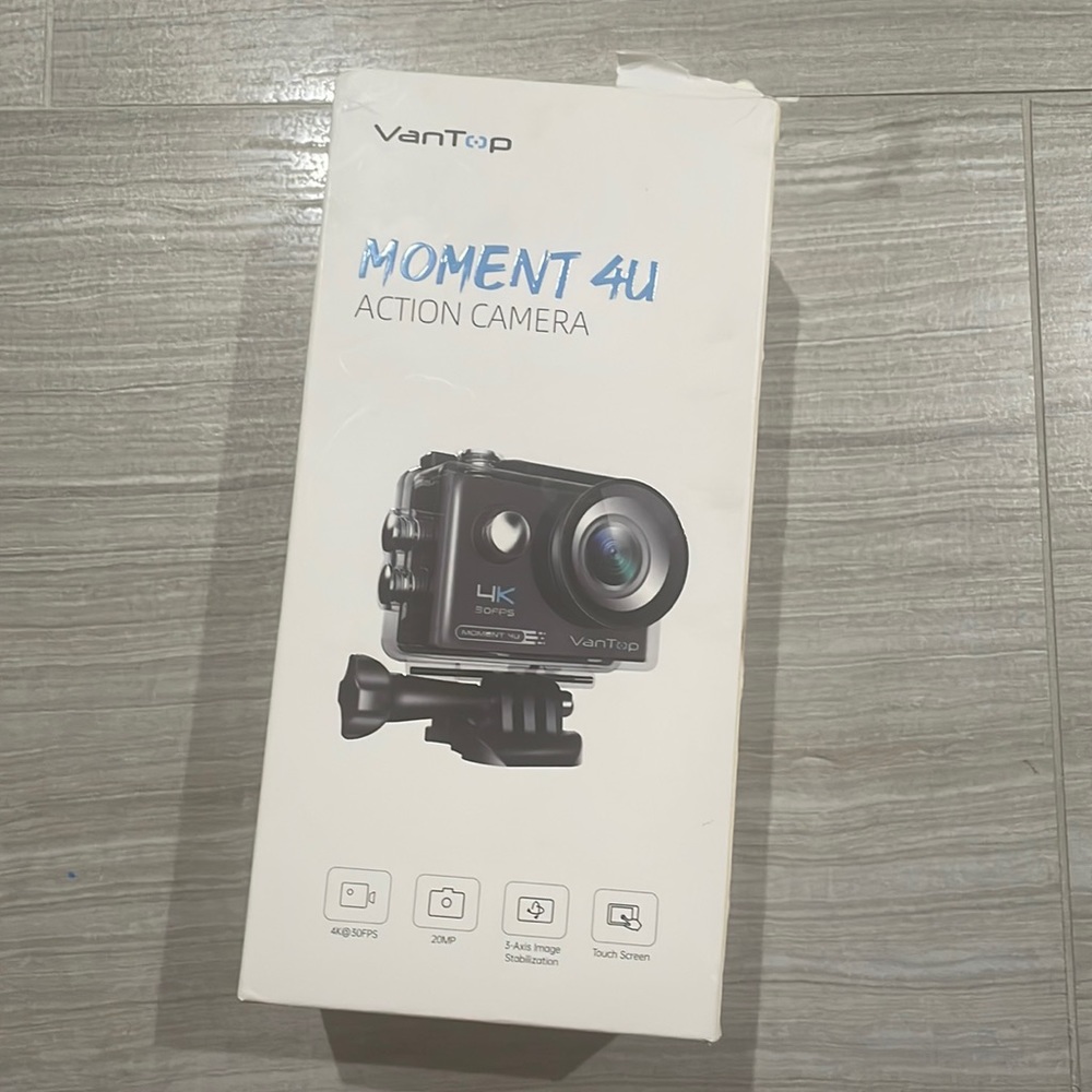 NWT VanTop Moment 4U 4K Action Camera 20MP Waterproof Sports Camera